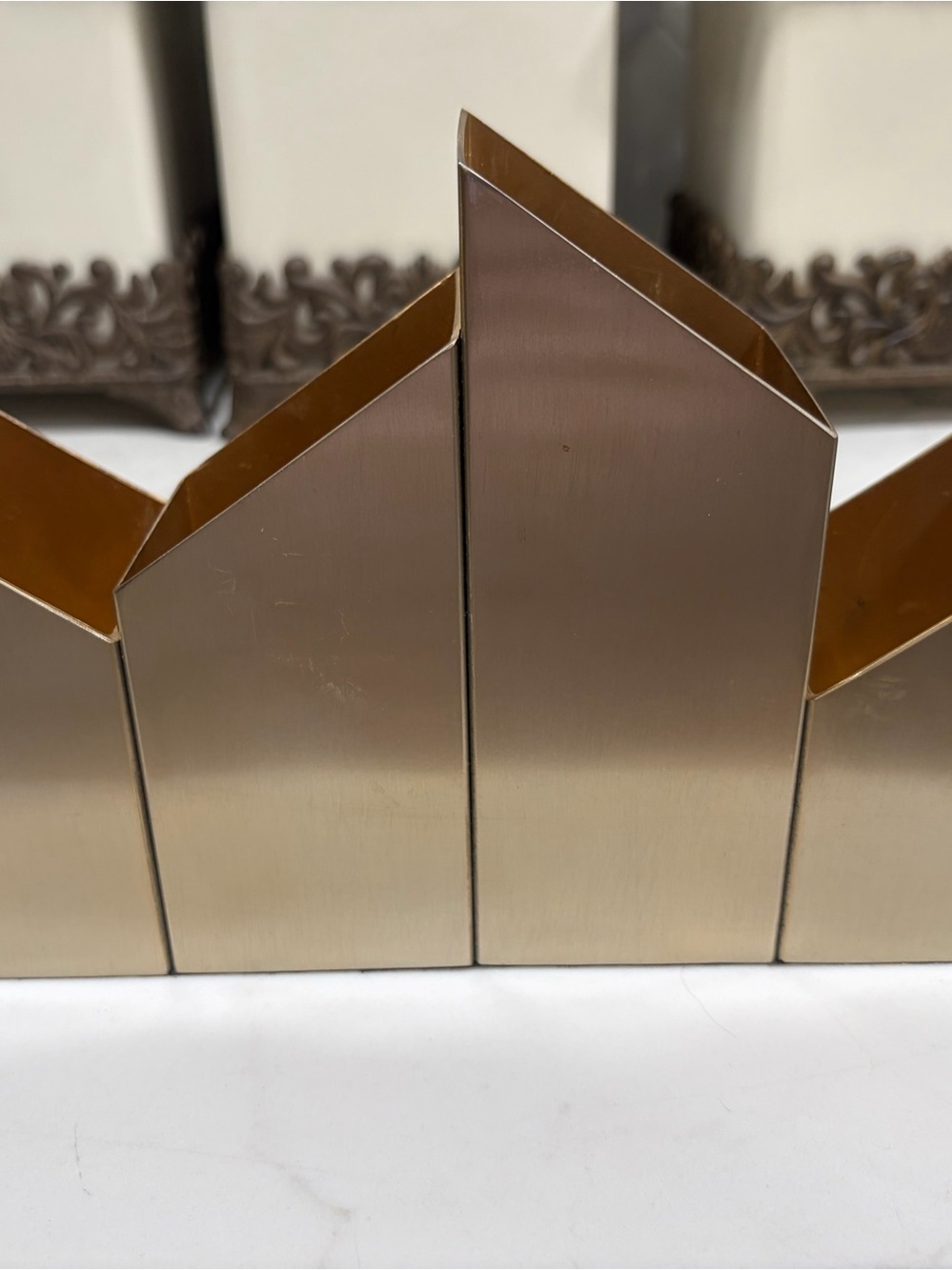 Gold Geometric Metal Organizer